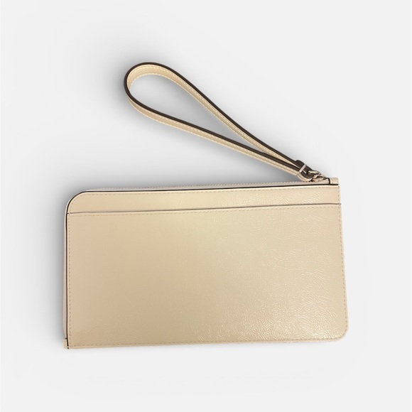 Kate Spade Lucy Crinkle Patent Medium L-zip Wristlet White - Picture 2 of 4